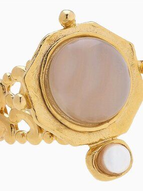 Luminous! Susan Shaw Becca Moonstone & Pearl Ring